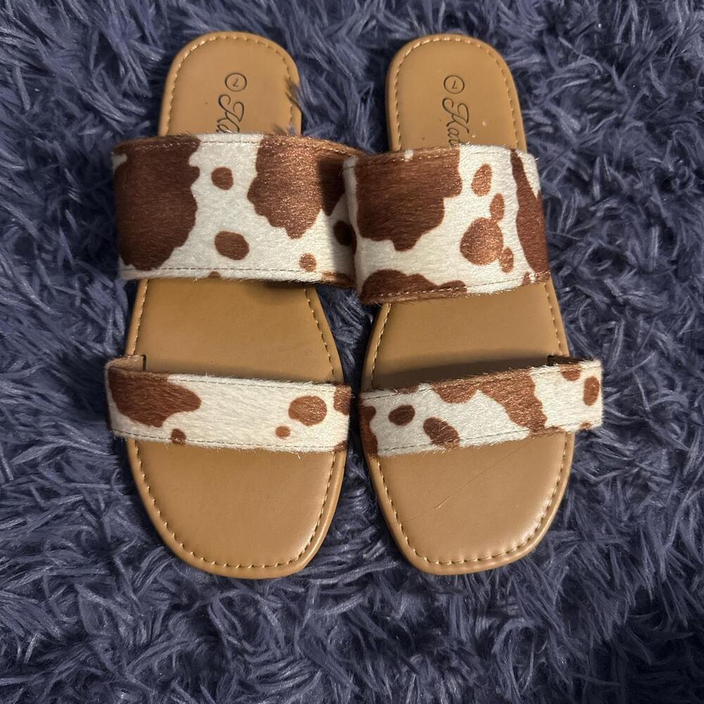 Tan and brown cow print